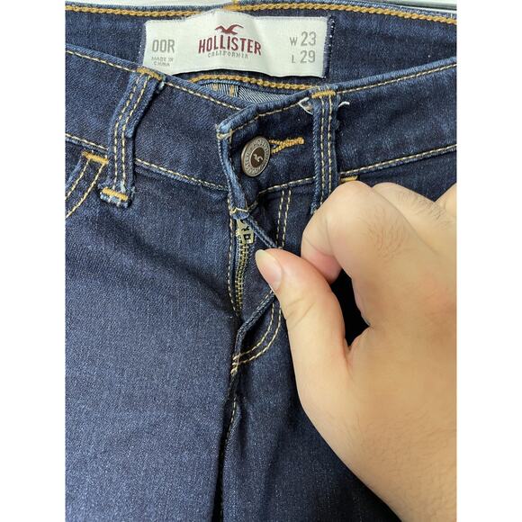 Hollister Jeans Womens 00 Blue Dark Wash Skinny Stretch Denim Classic Low Rise - Picture 2 of 16